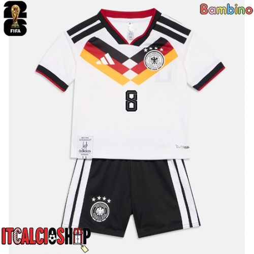 Germania Leon Goretzka #8 Prima Maglia Bambino Mondiali 2026 Manica Corta (+ Pantaloni corti)